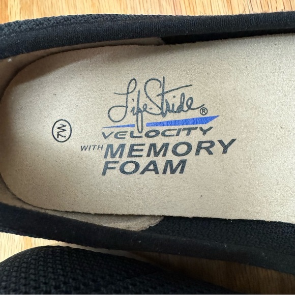 LifeStride Indy Wedge black flats Slip-On comfort shoes size 7 W - Picture 5 of 10